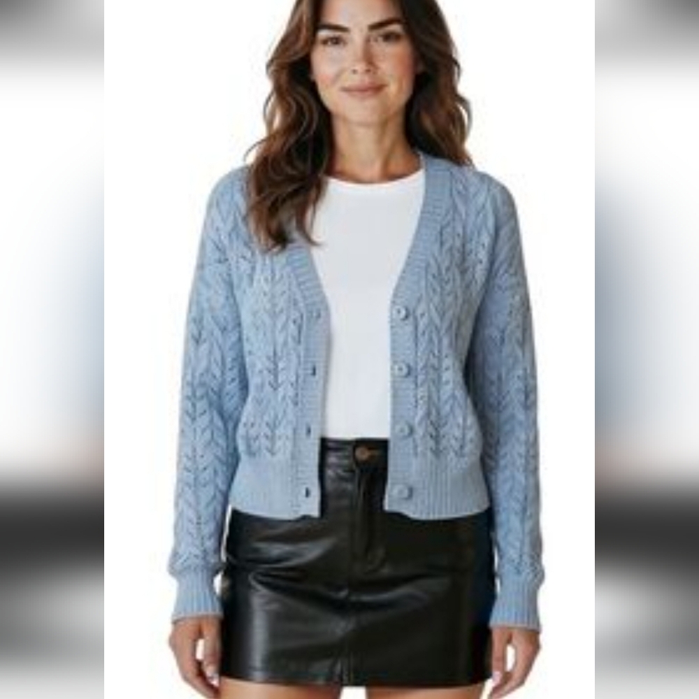 Rachel Zoe Sky Blue Knit Cardigan